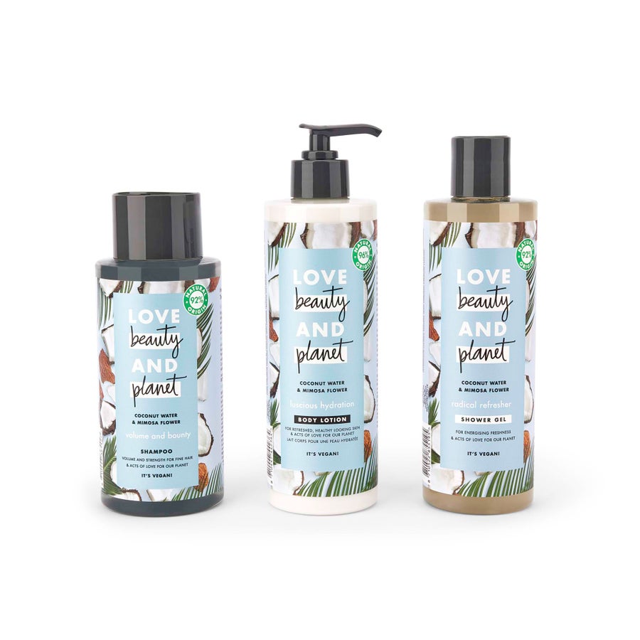 Personalised Love, Beauty & Planet gift set - Coconut Water & Mimosa Flower