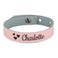 Personalised bracelet - Leather - Pink - Engraved - 23.5 cm