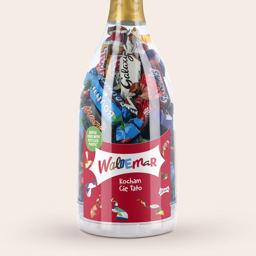 Cukierki Celebrations Butelka szampana Celebrations z czekoladkami, nadrukowana personalizacją