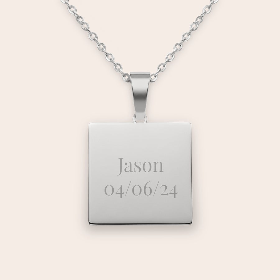 Necklace with square pendant Necklace with square pendant