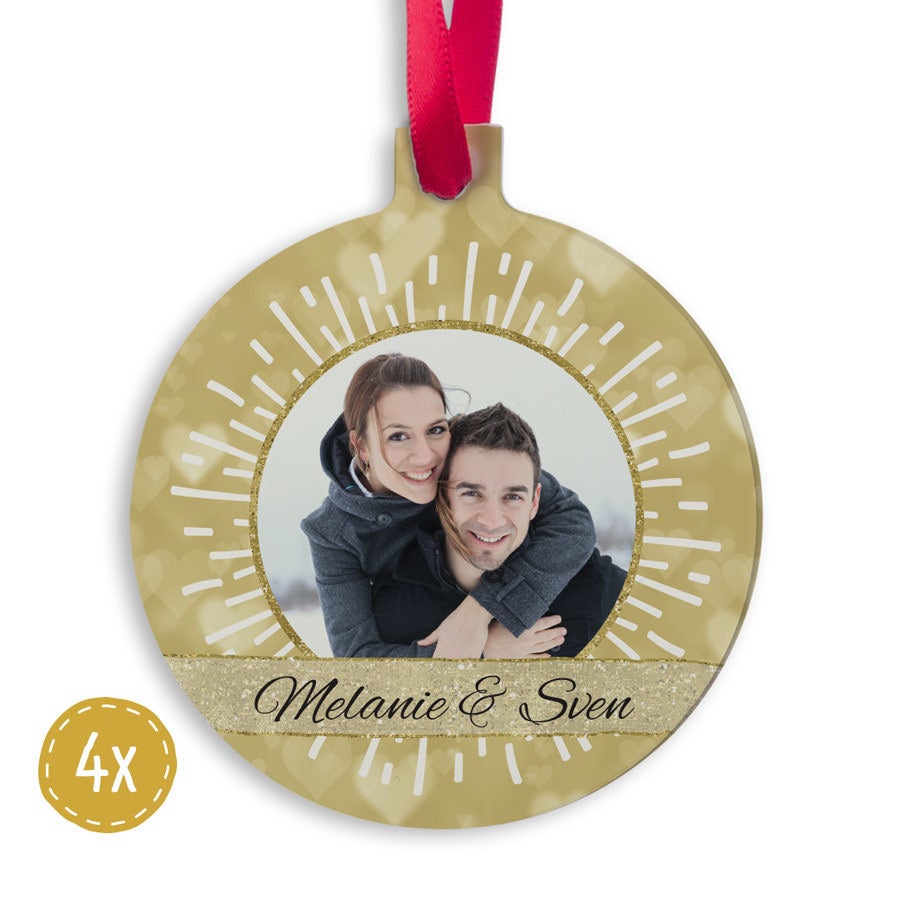 Weihnachtsschmuck Aluminium - Kugel 4 Stück