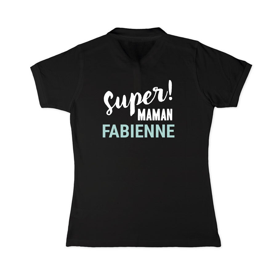 Polo personnalisé femme - Noir - XXL