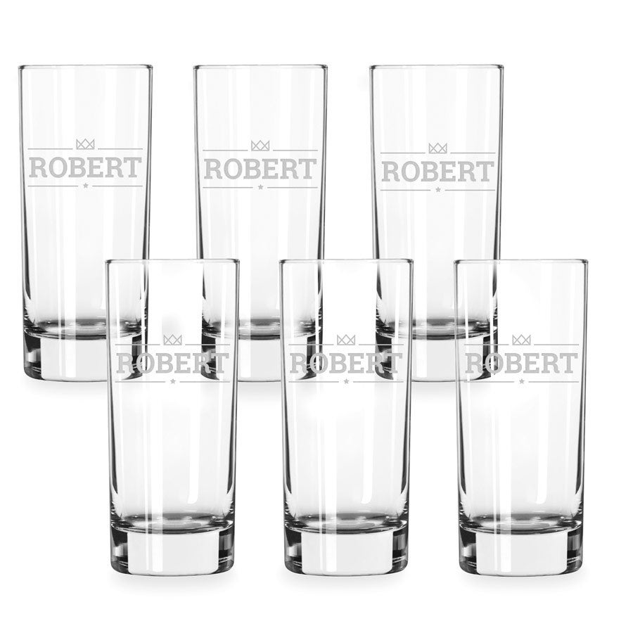 Personalised highball glass - Engraved - 6 pcs