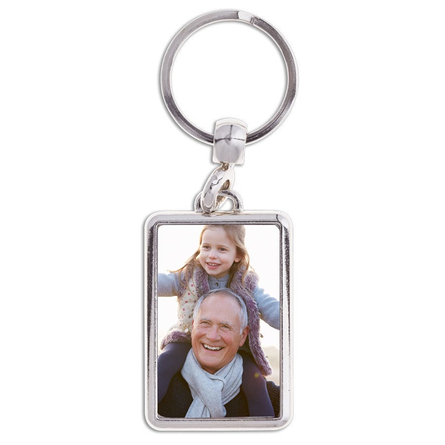 Personalised key ring - Grandpa - Rectangular - Stainless steel