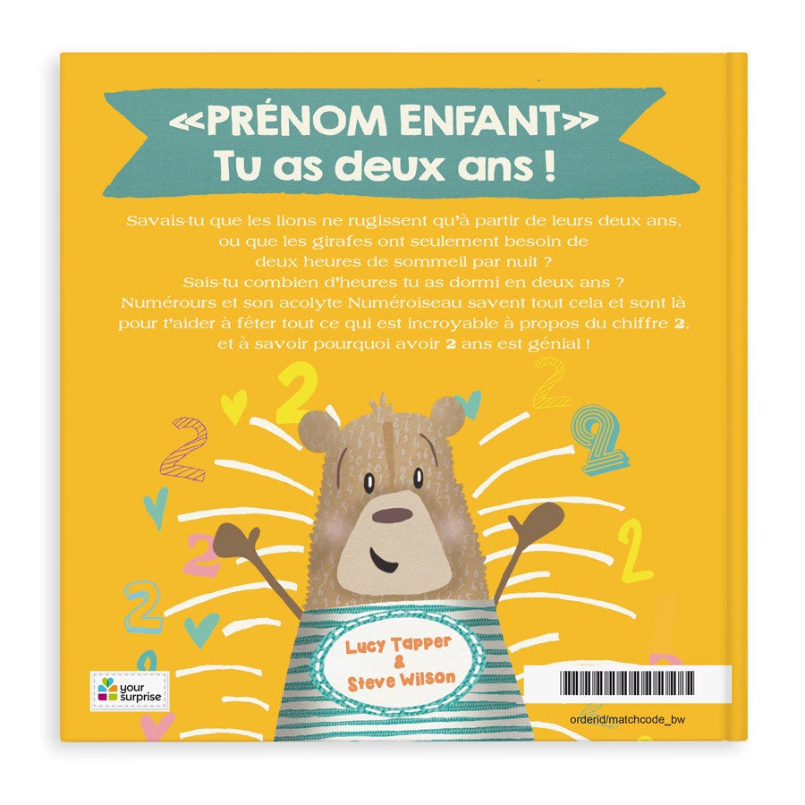 Wow ! Tu as 2 ans ! - Livre personnalisé