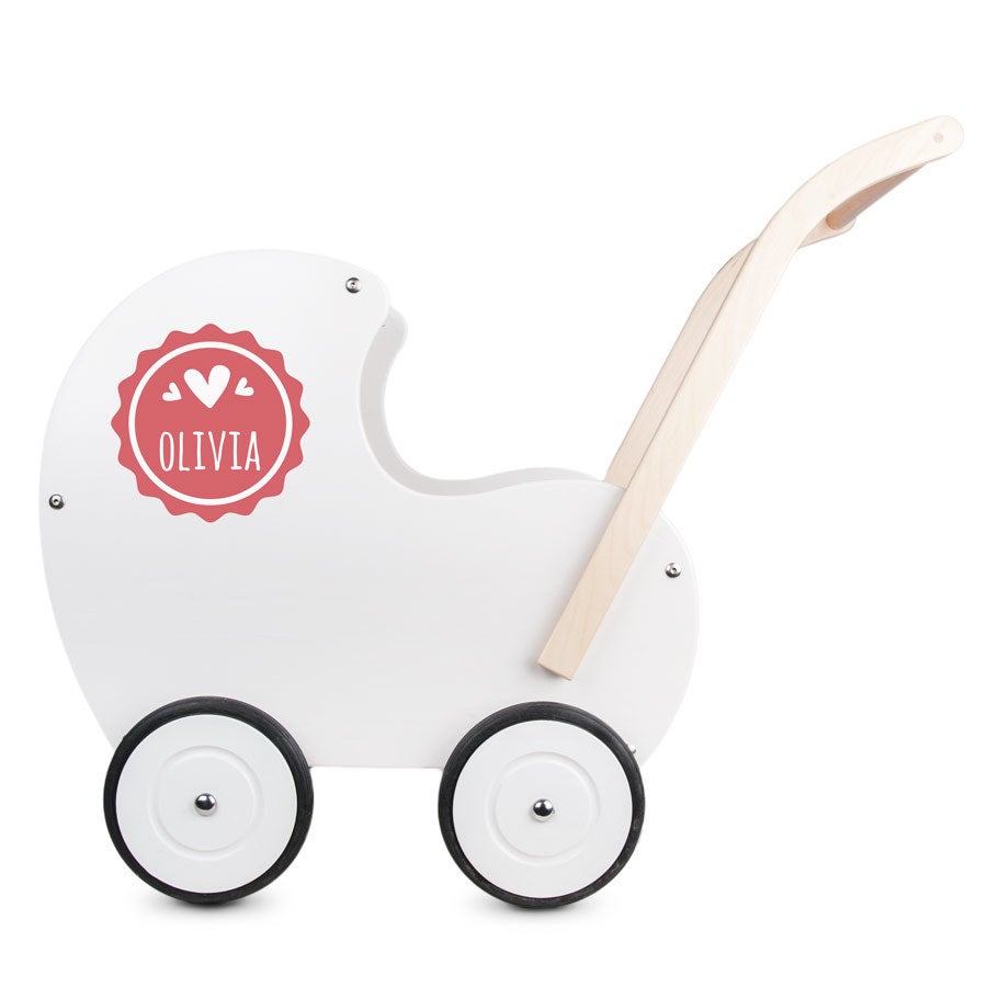 Personalised wooden toys - Baby stroller - Beech