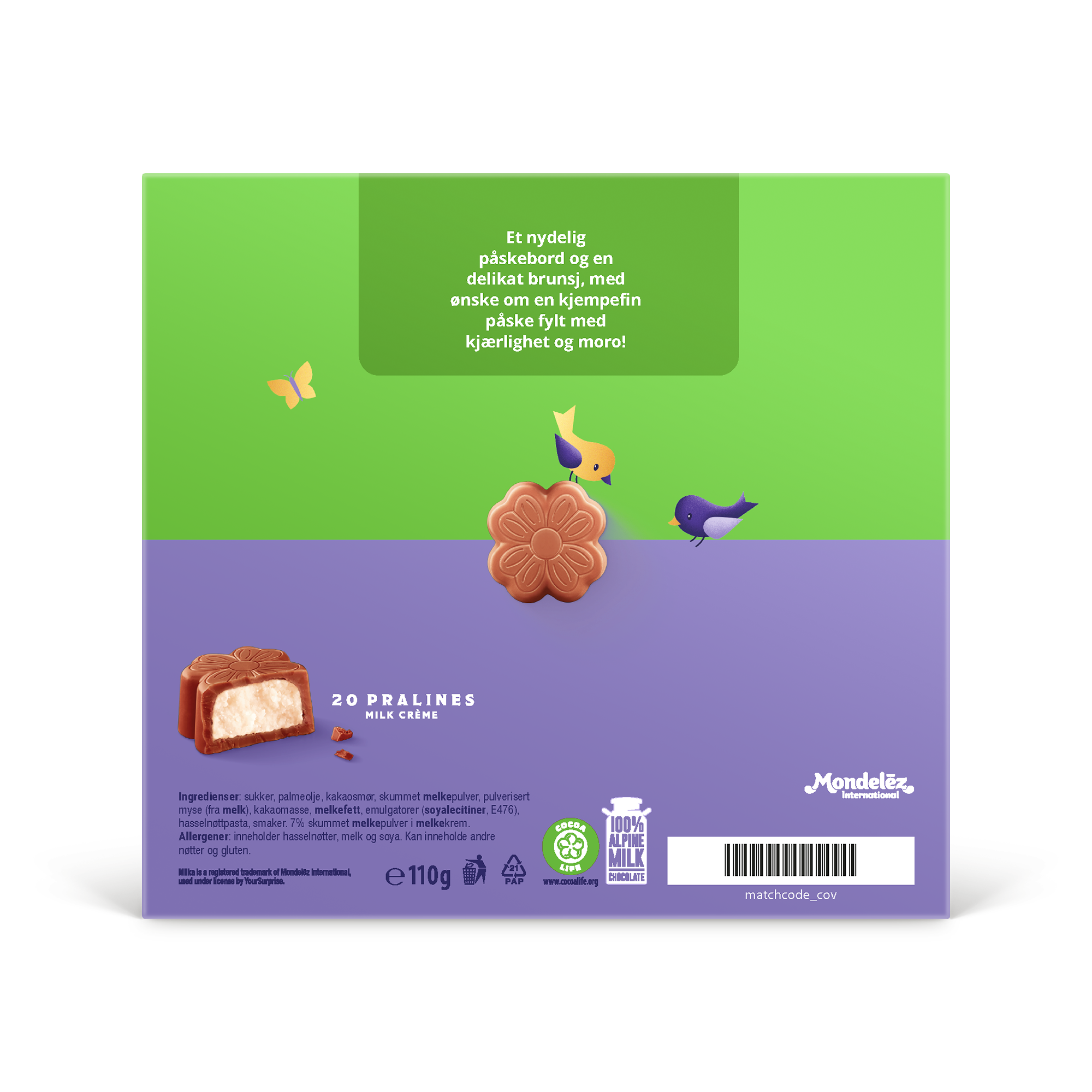 Personlig Milka 3D gaveeske - påske