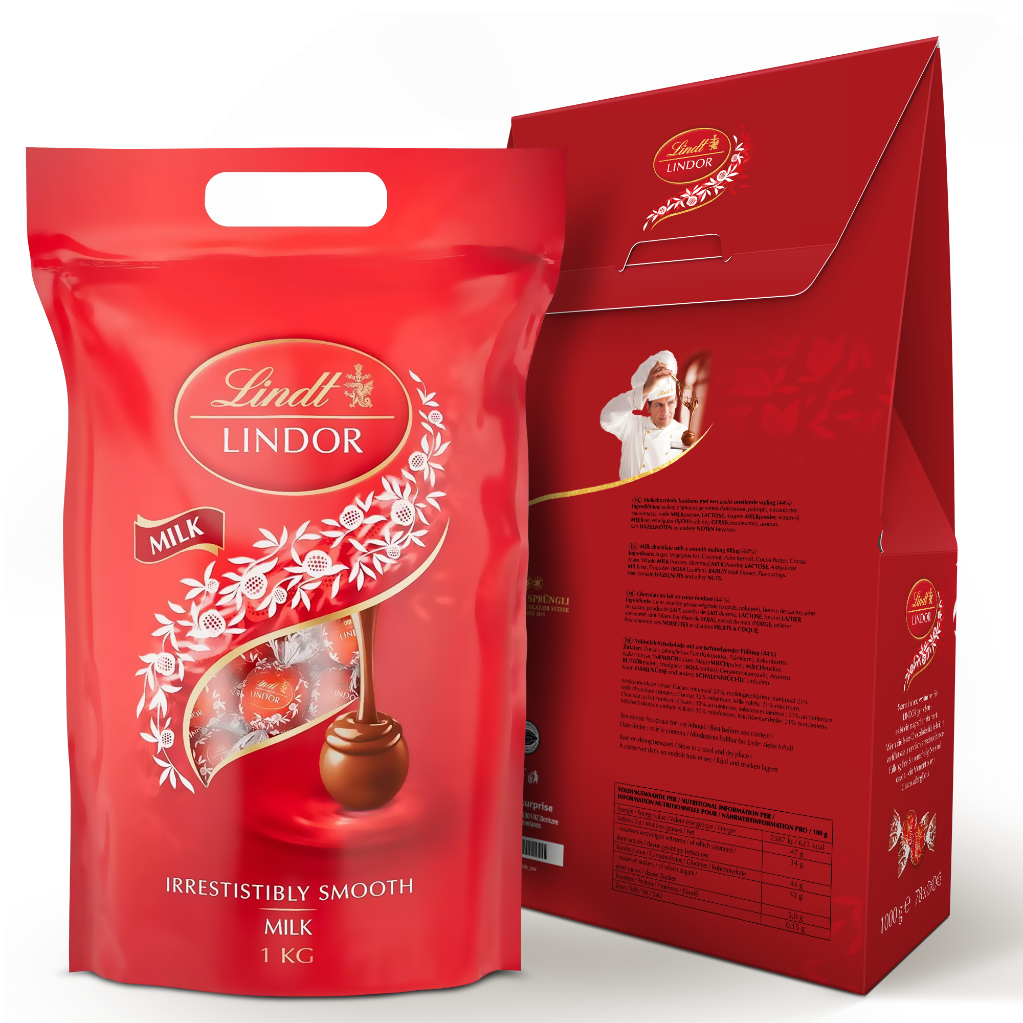 Caixa de oferta de 1 kg de chocolate Lindt