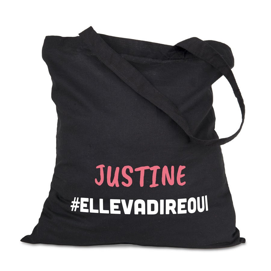 Tote bag personnalisé en coton bio - Noir - Lot de 3