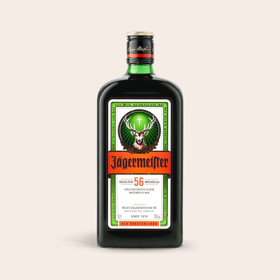 Coffret liqueur personnalisé - Jägermeister Bouteille de liqueur Jägermeister personnalisée avec texte gravé sur son étui, A la vôtre !