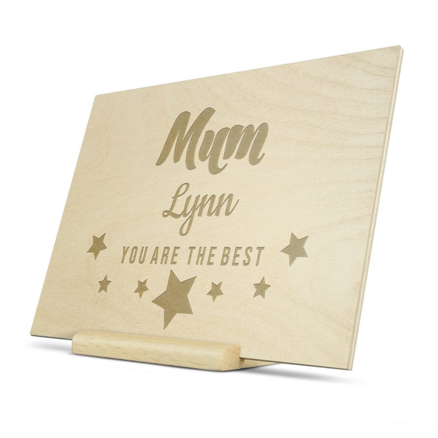 Personalised greeting card - Wood - Mother's Day - Landscape