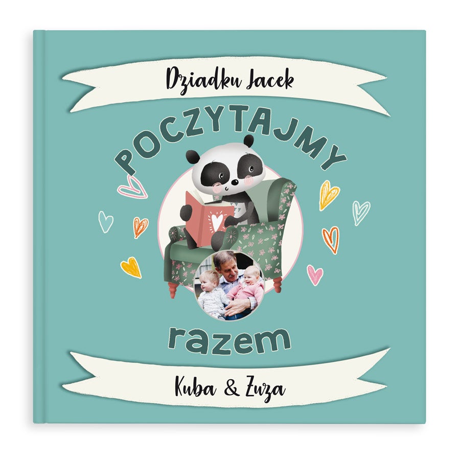 Personalizowana książka dla Babci i Dziadka Personalizowana książeczka dla ukochanego dziadka z imieniem Jacek, zdjęciem i tekstem Kuba i Zuza