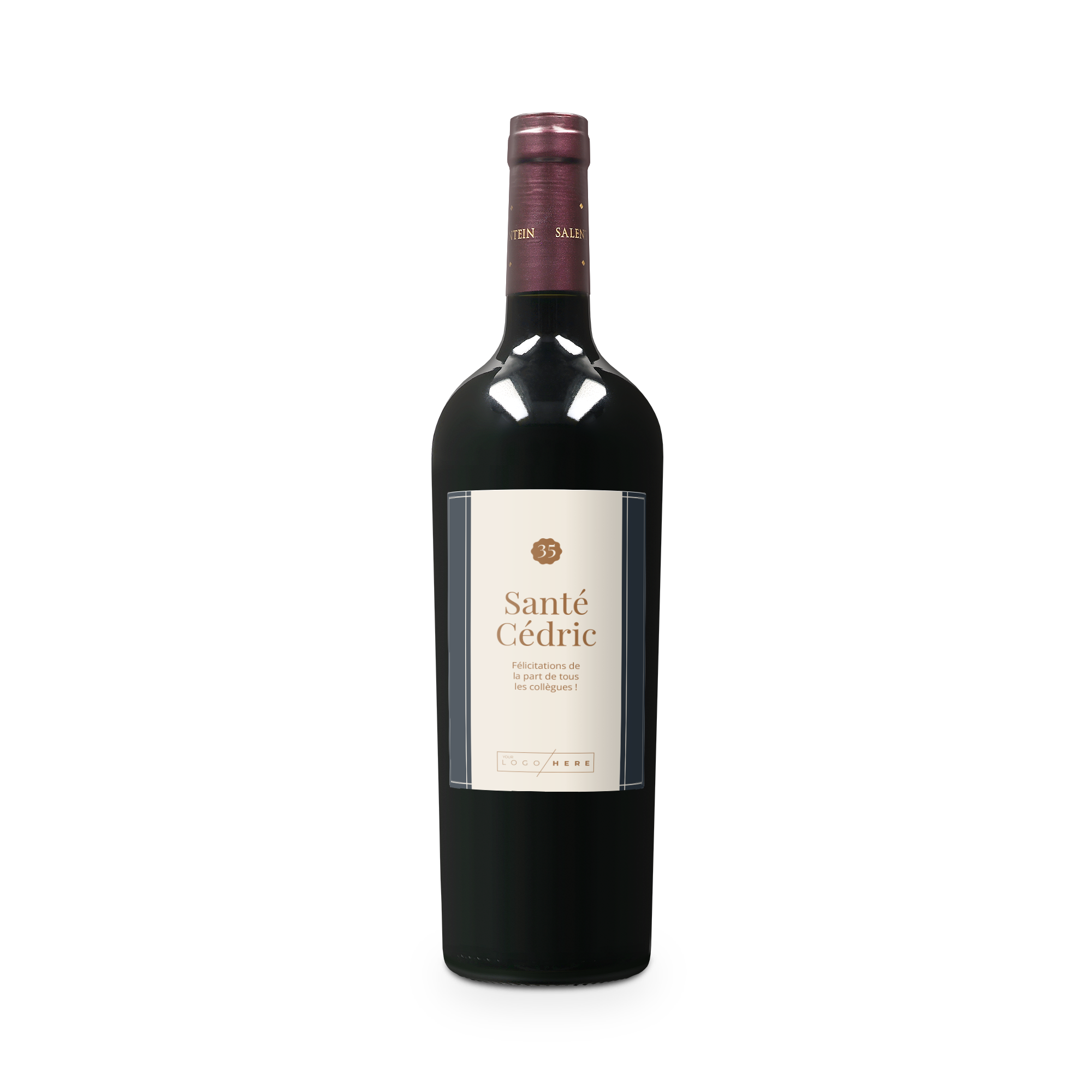 Vin argentin Salentein Merlot - étiquette personnalisée