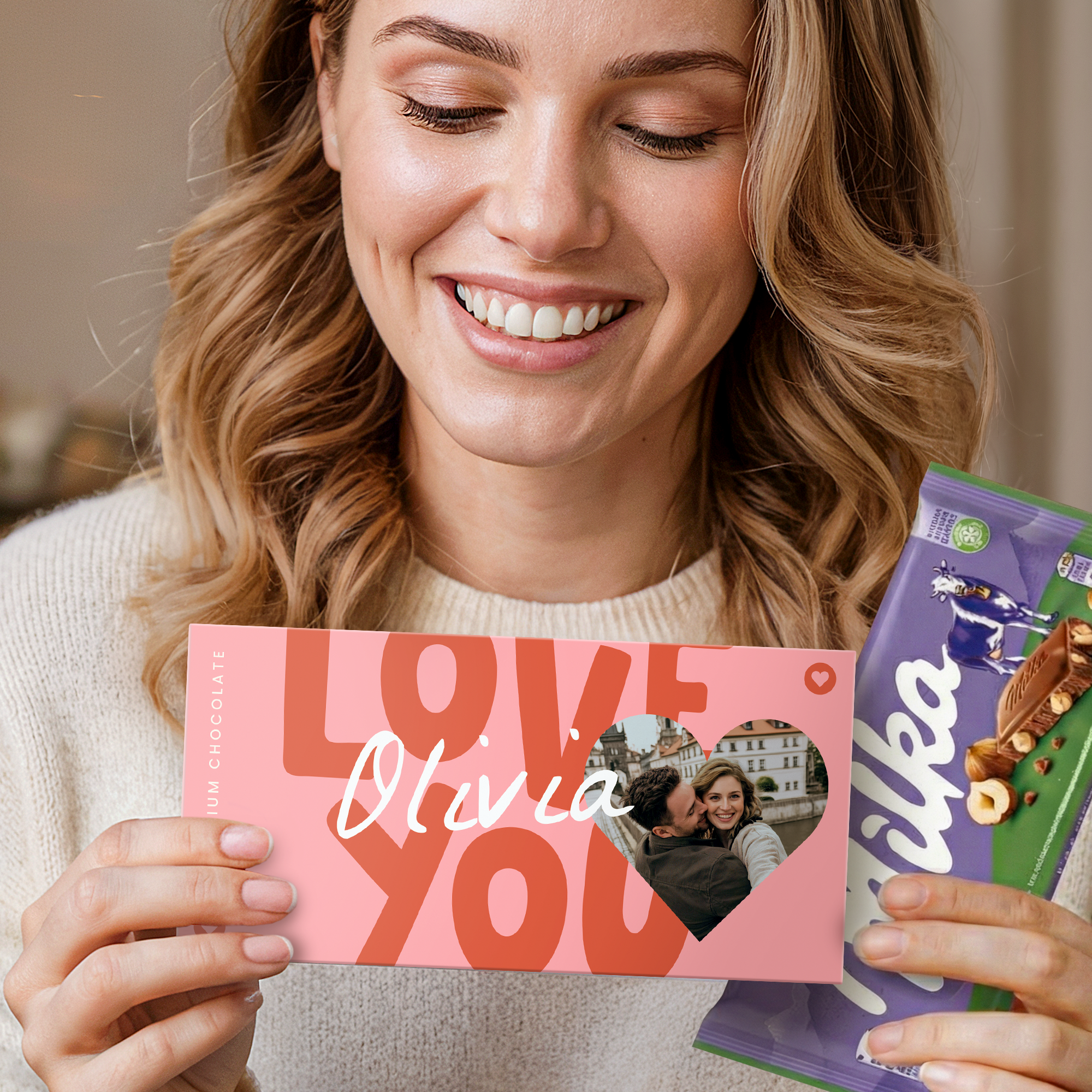 Personalizovaná čokoládová pohľadnica Milka