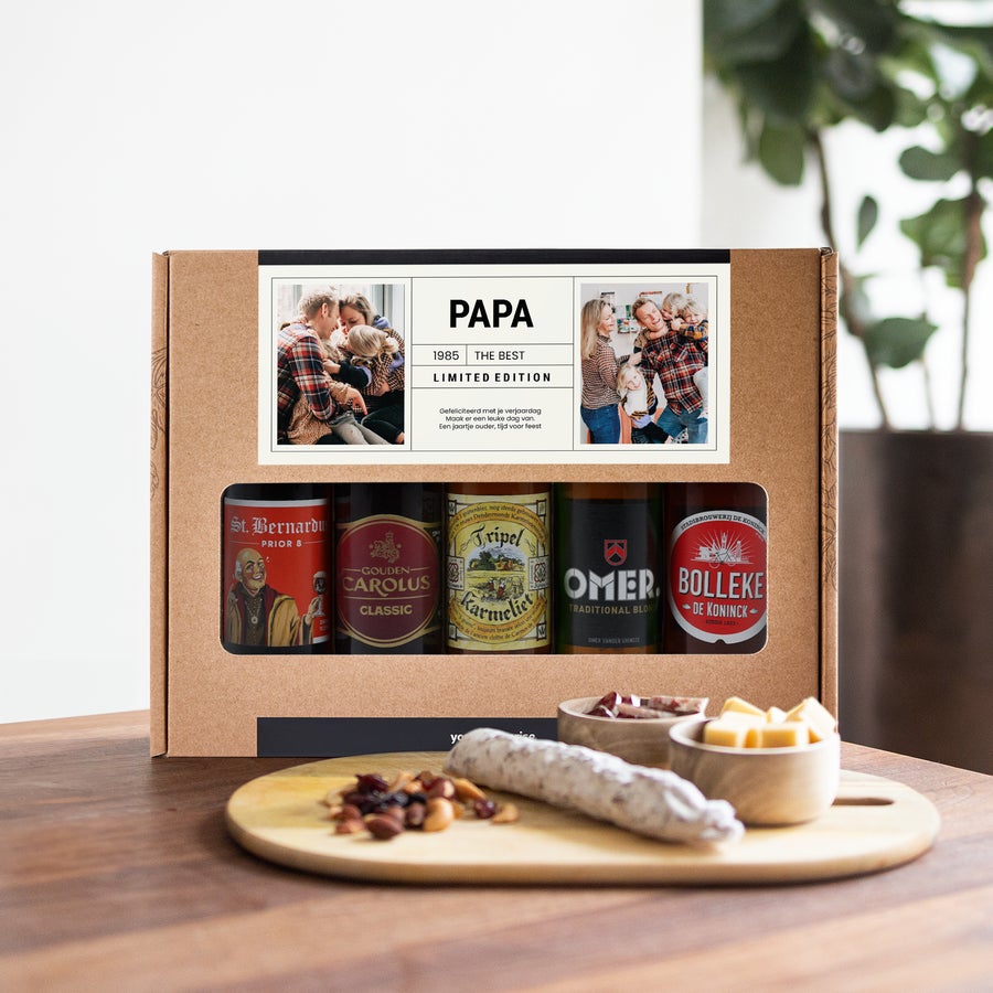 Bierpakket met naam in cadeauverpakking