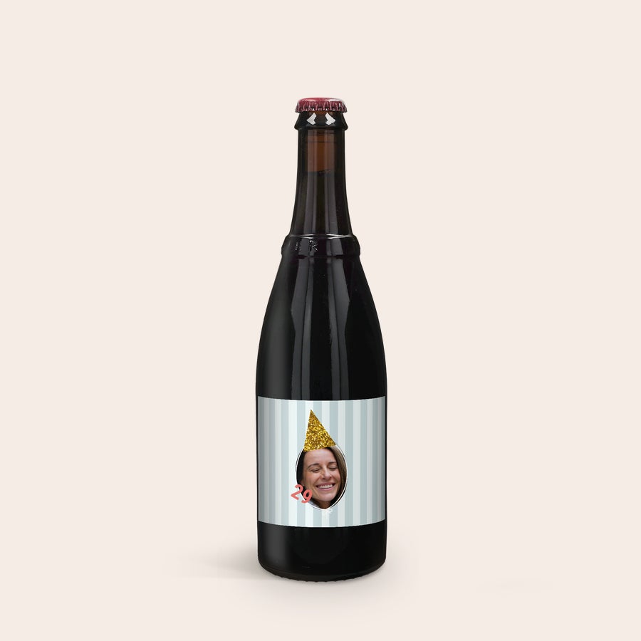 Conjunto de oferta de cerveja - Westmalle Dubbel e Tripel Garrafa de cerveja Westmalle Dubbel com rótulo personalizado com foto e texto, ideal para surpreender alguém