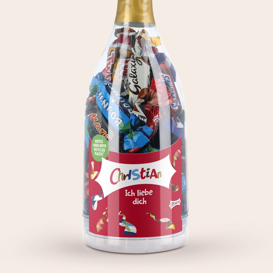 Personalisierte Celebrations Celebrations Flasche mit personalisiertem Etikett bedruckt mit dem Namen Christian und dem Text Ich liebe dich
