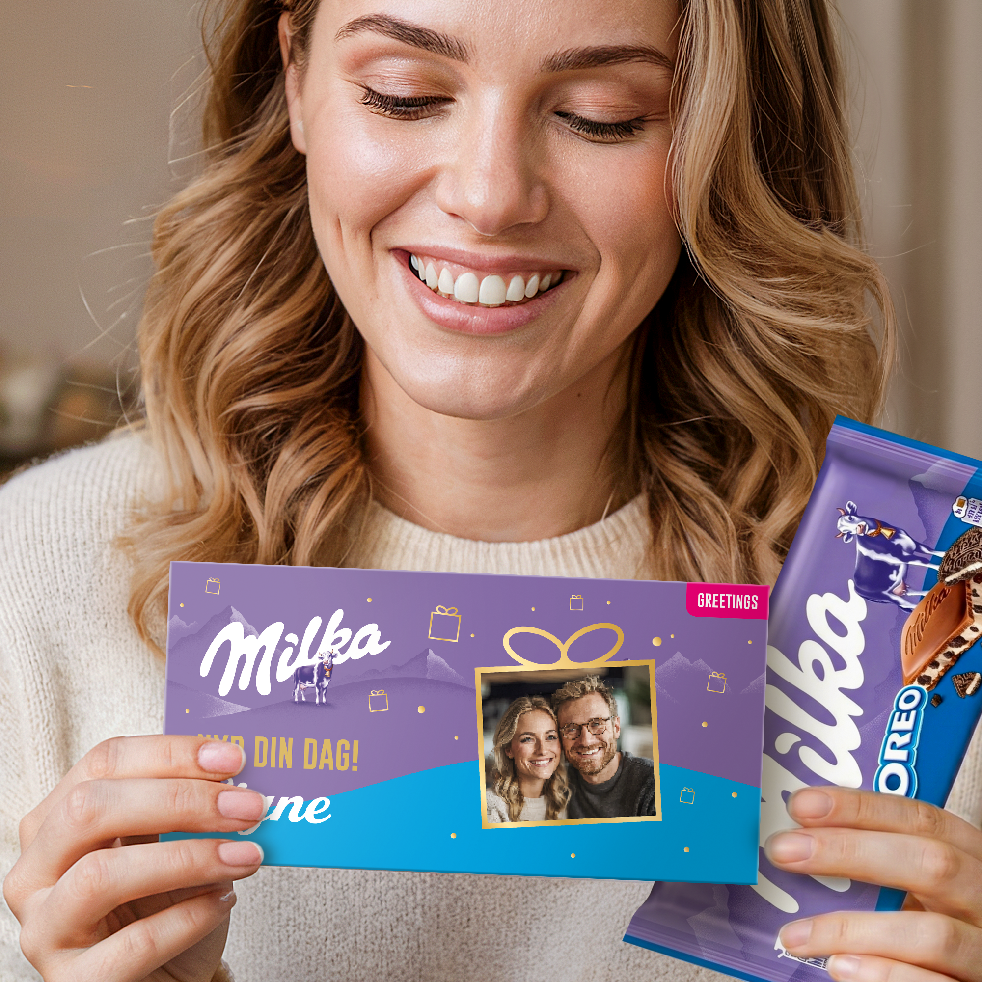Personligt Milka-chokoladekort
