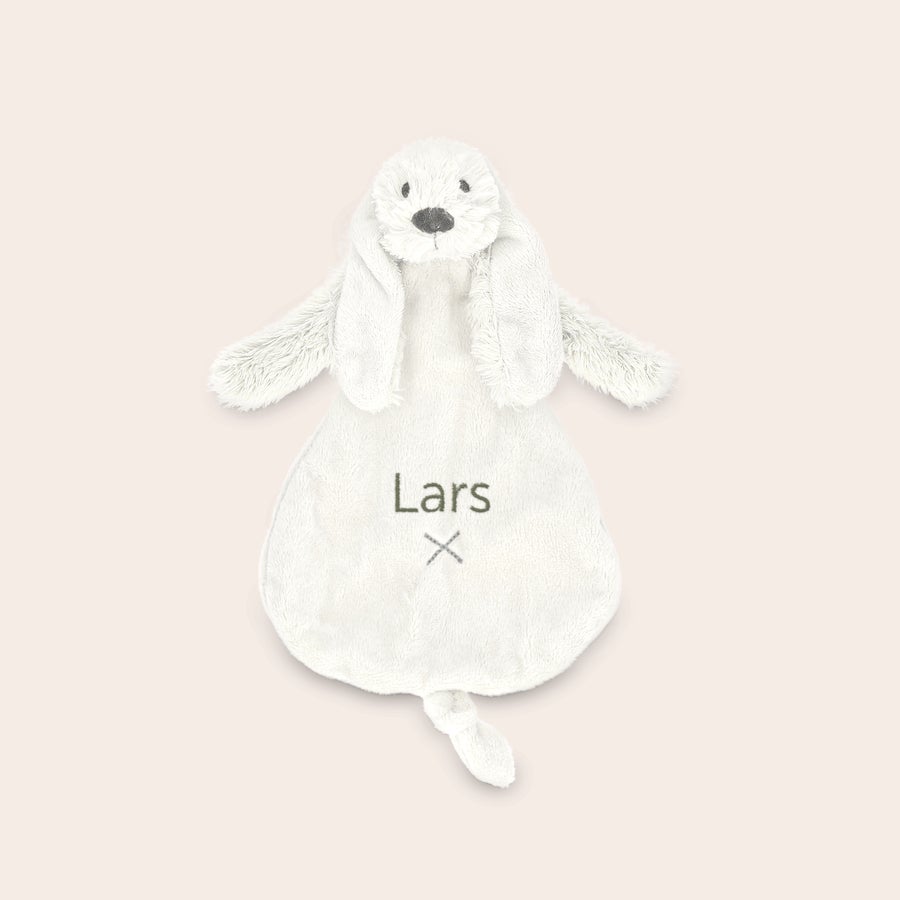 Happy horse knuffeldoekje met naam Wit Happy Horse knuffeldoek konijn 'Richie' met geborduurde naam Lars, heerlijk knuffelen