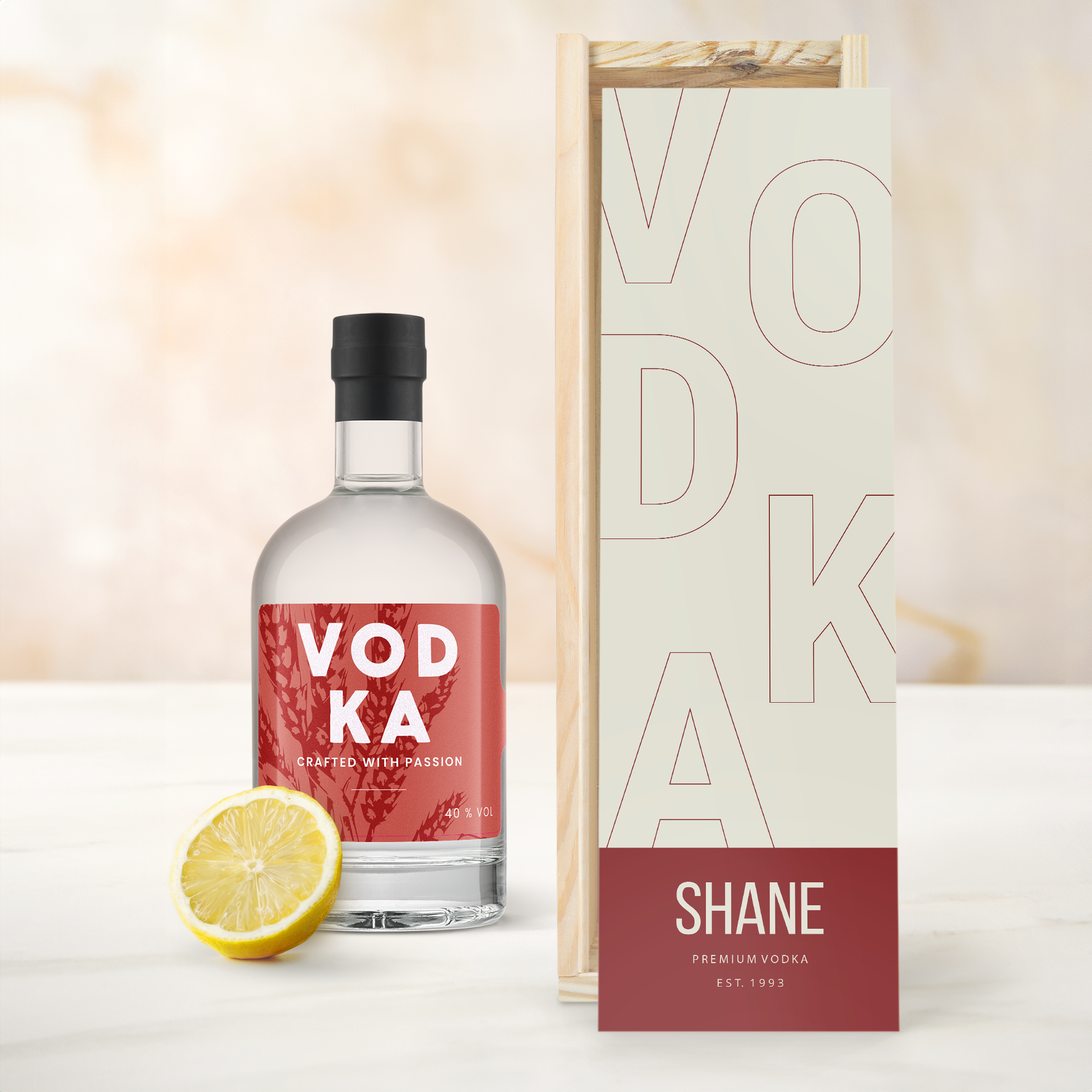 Gepersonaliseerde vodka fles