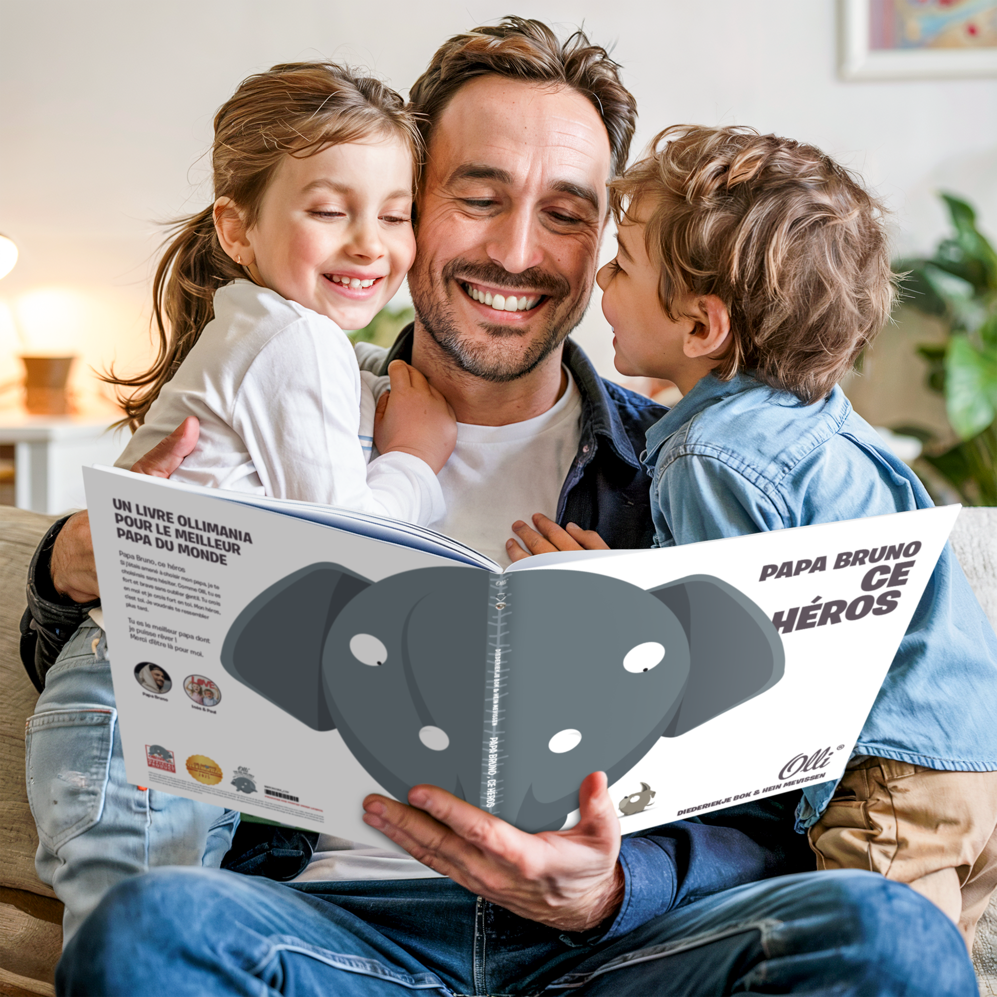 Livre personnalisé Papa Bruno Ce Héros, imprimé avec le nom du papa, pour surprendre papa.