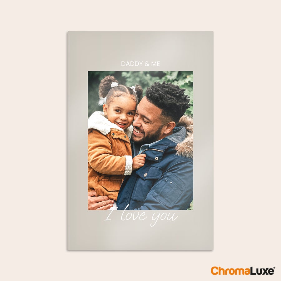 Instagram photo collage Personalized aluminum Instagram photo collage with a photo of a dad and daughter, text Daddy & Me and I love you