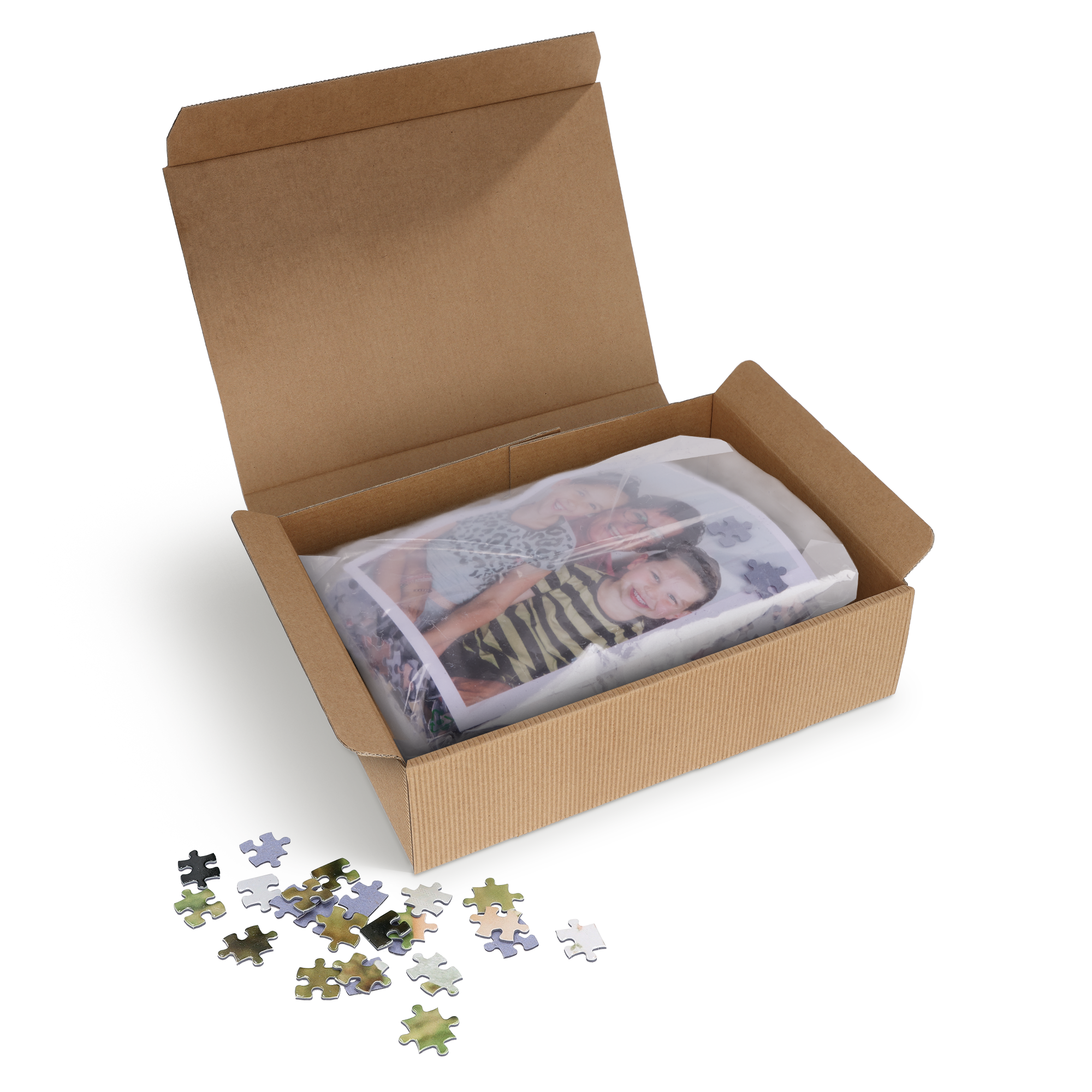Personalisiertes Fotopuzzle mit Familienbild im Karton, perfekt als Muttertagspuzzle bedrucken - 1000 Teile, individuell gestaltbar.