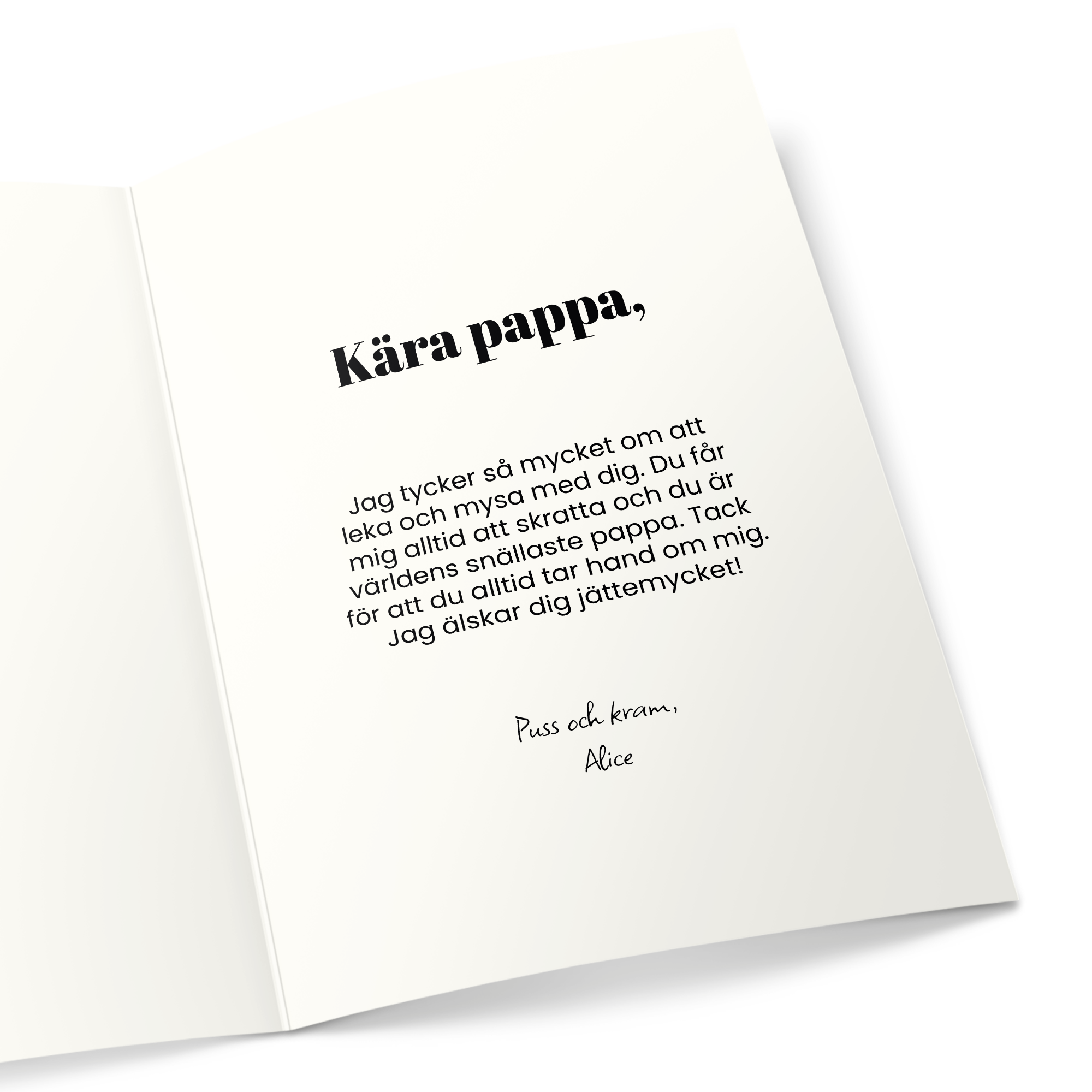 Jättestort gratulationskort till pappa - Personaliserat - 50 cm