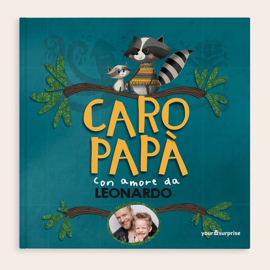 Caro Papà - Libro Personalizzato Libro Caro Papà personalizzato con foto padre e figlio e il nome Leonardo Racconta al Papà chi è il tuo Eroe