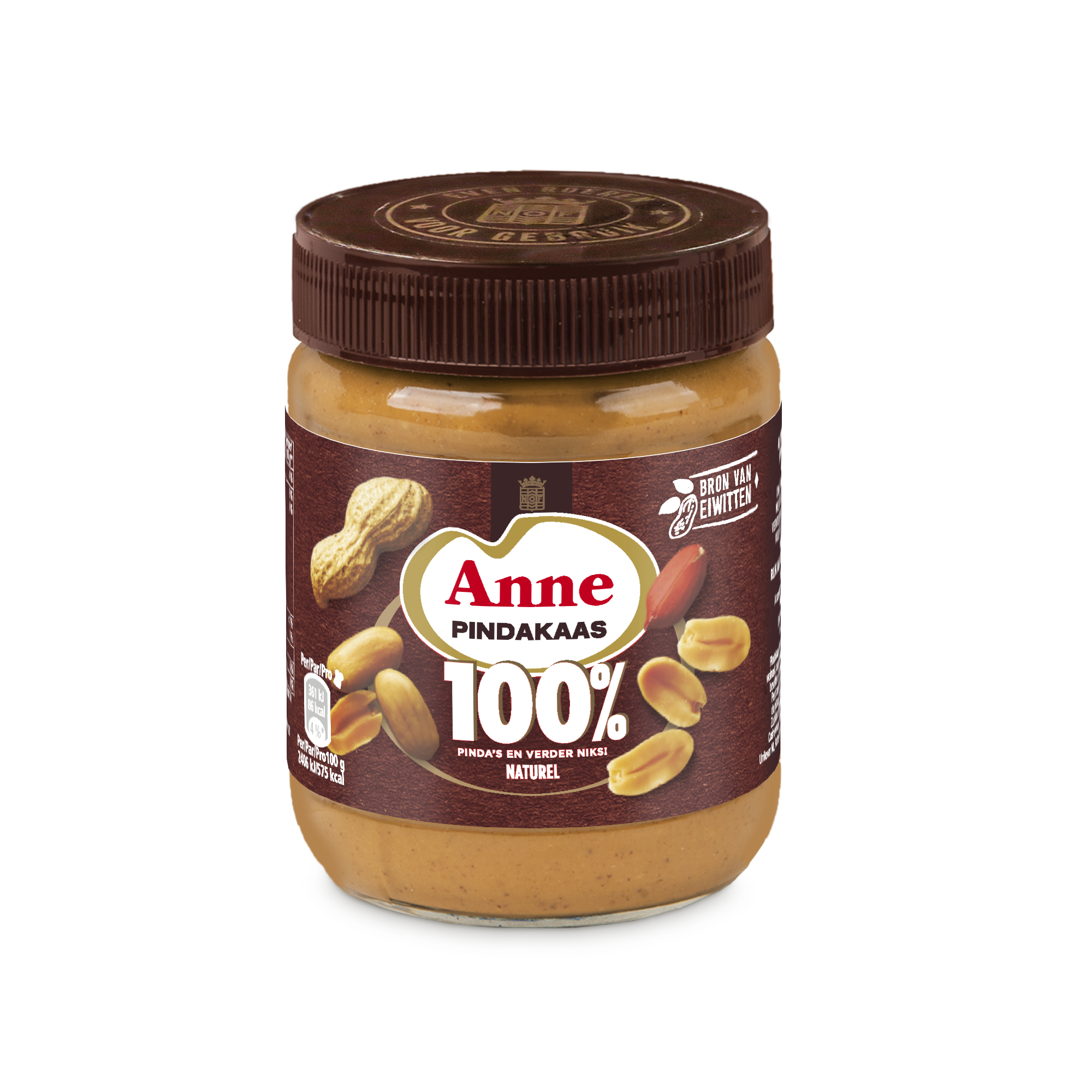 Calvé 100% pindakaas pot met de naam Anne op het geprinte etiket