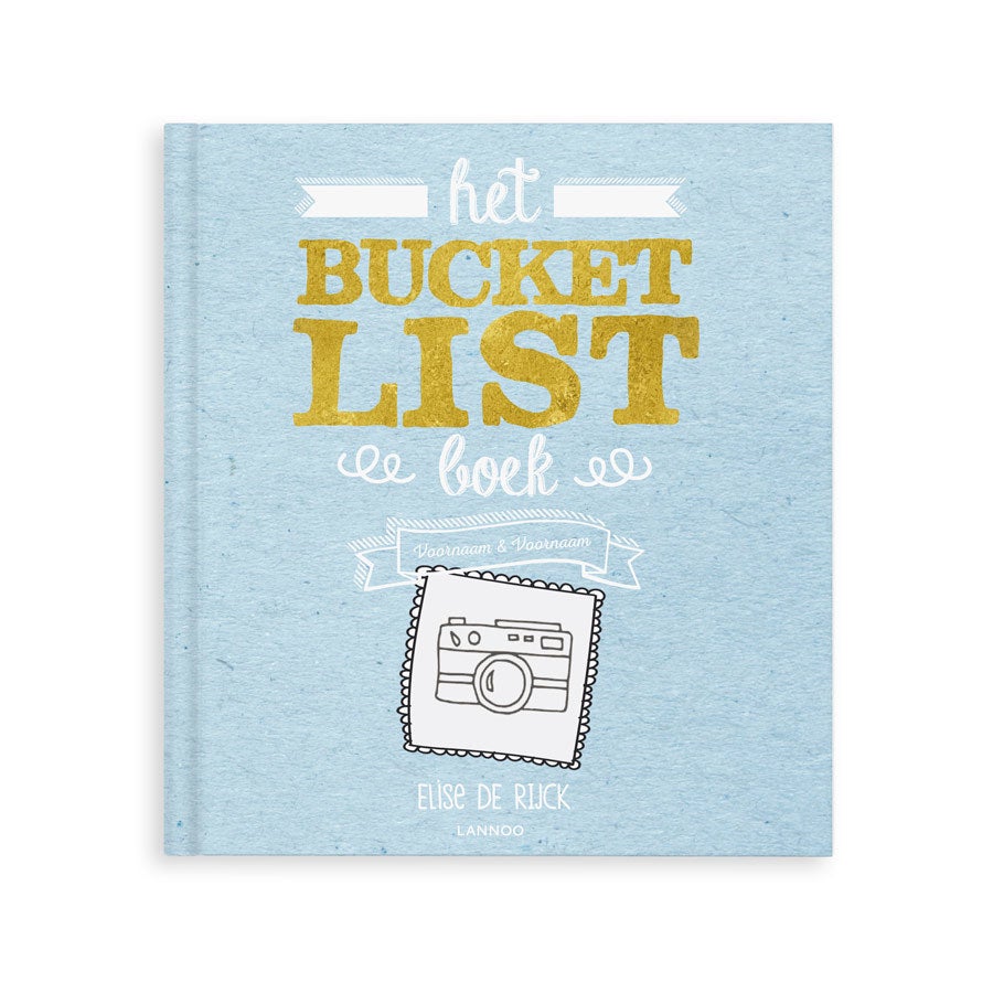 Het Bucketlist boek voor op reis met naam en foto (Hardcover)