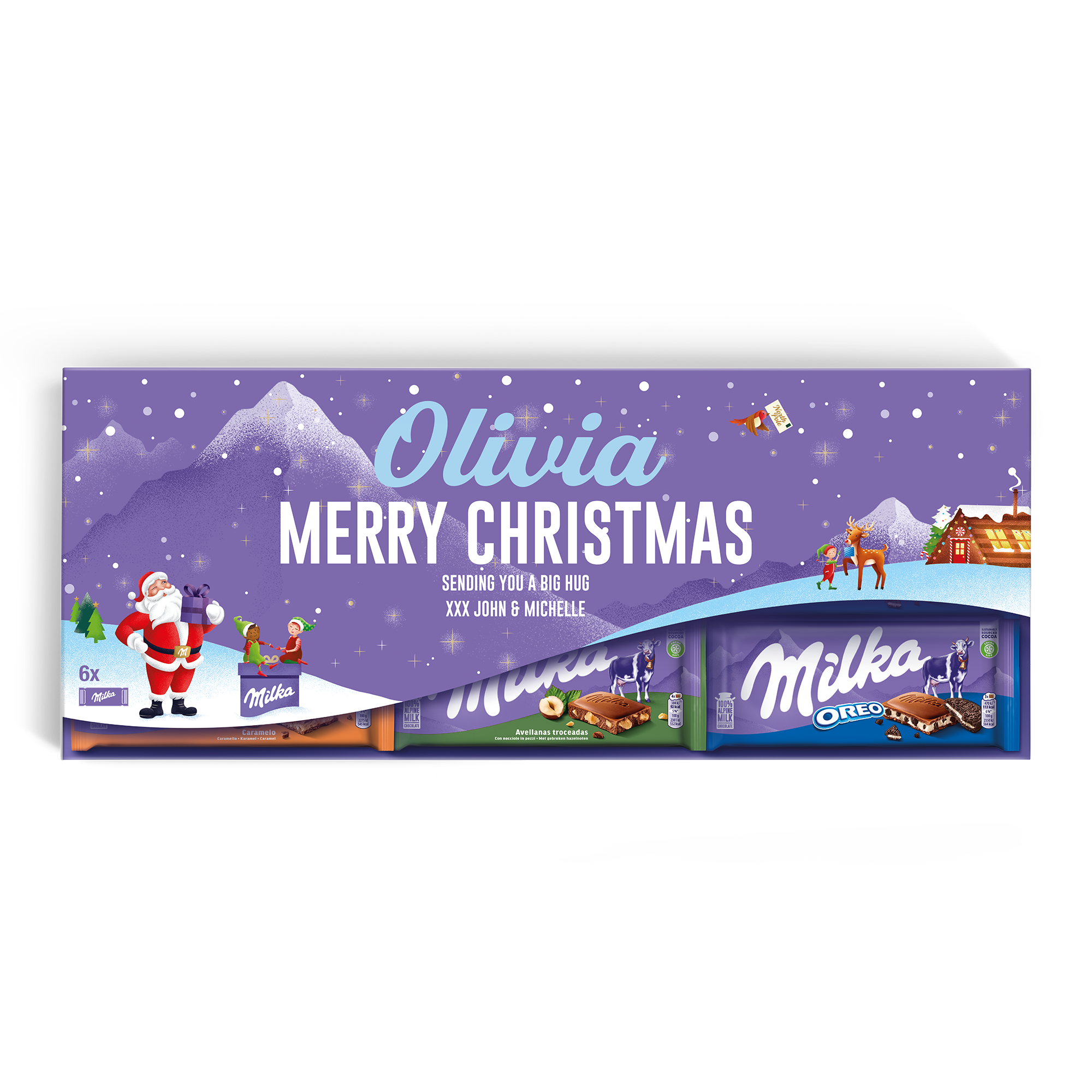 Yksilöitävä Jätti-Milka-suklaalevy nimellä