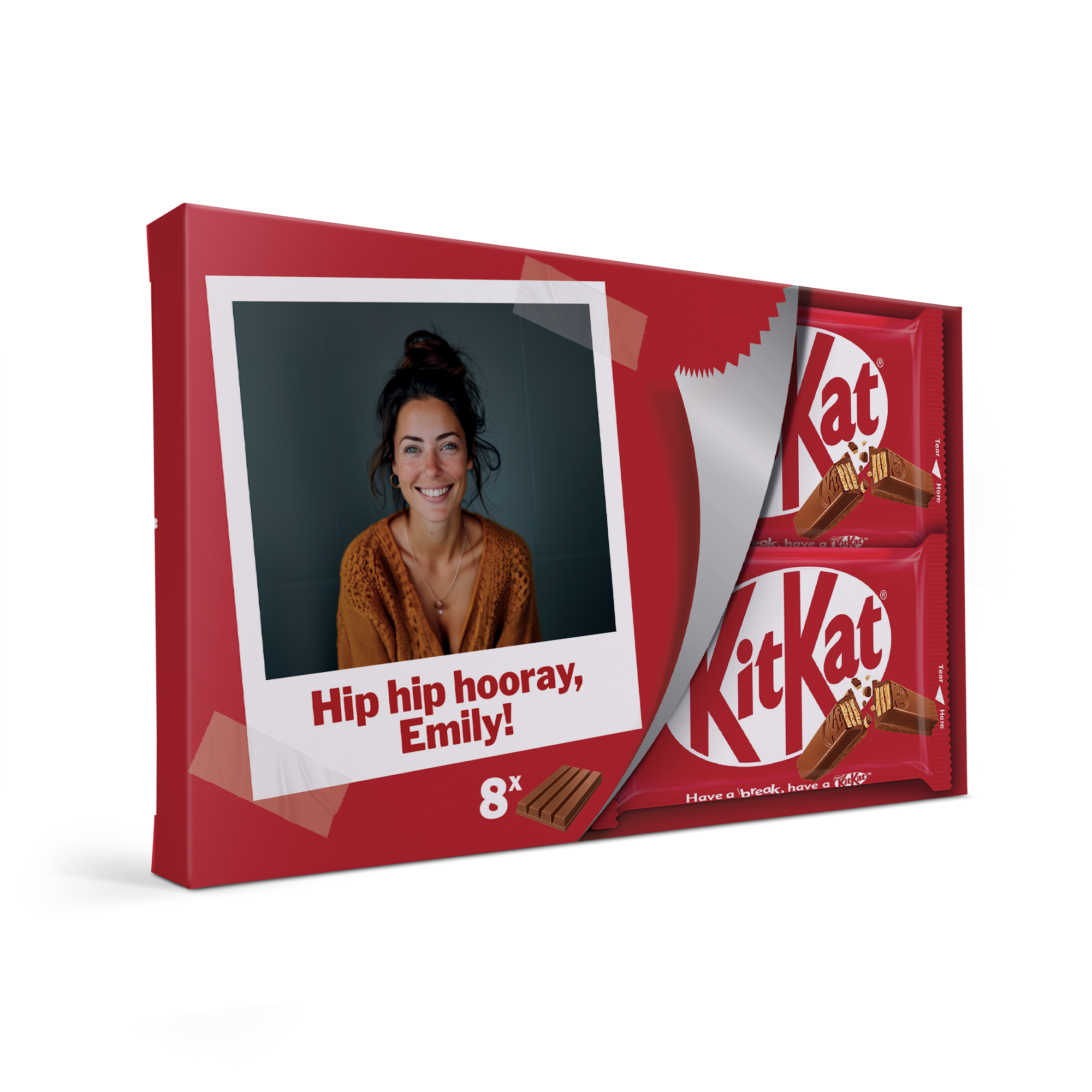 Confezione regalo personalizzata con barrette KitKat