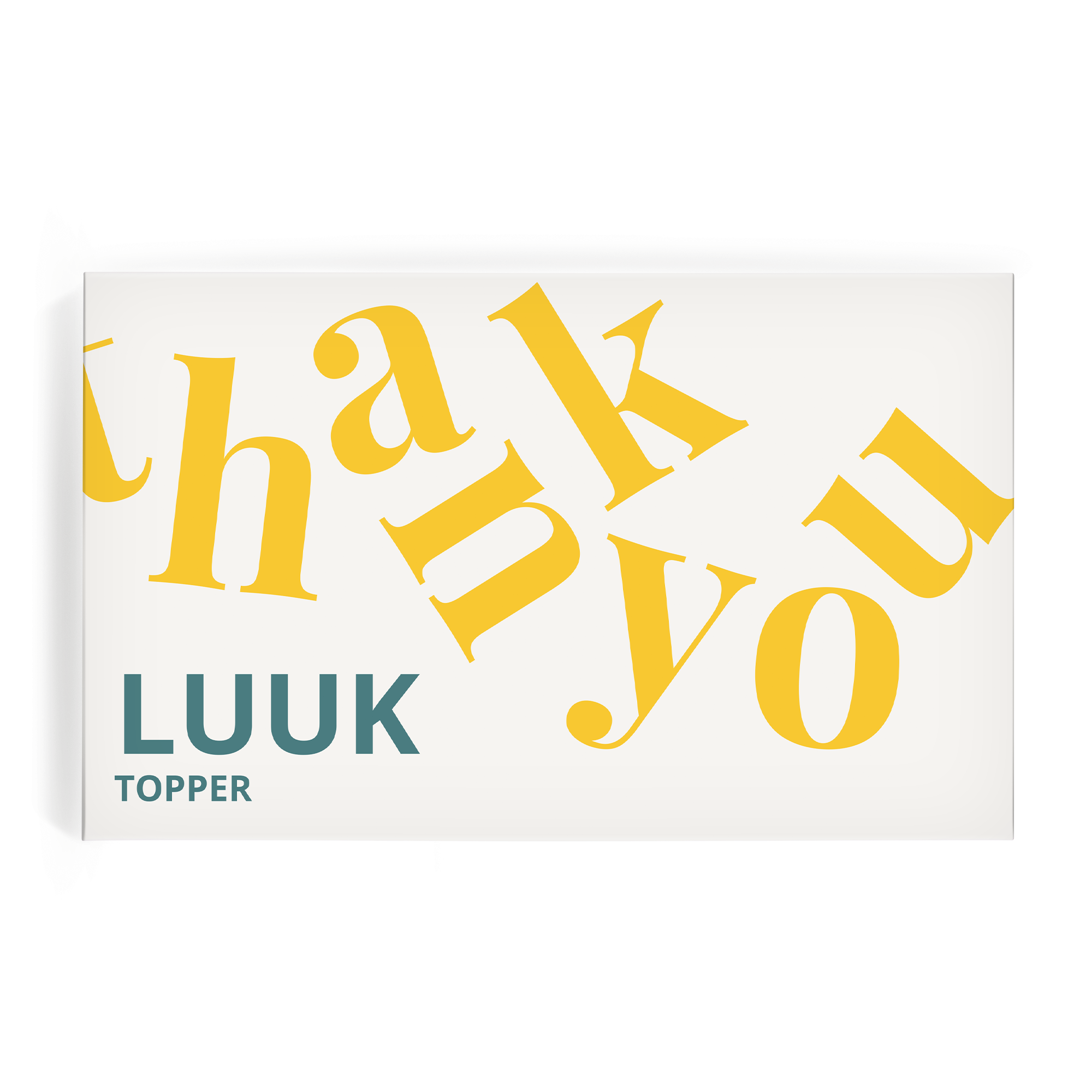 Pudełko upominkowe na batony KitKat z nadrukiem napisu "Thank you" i imienia Luuk