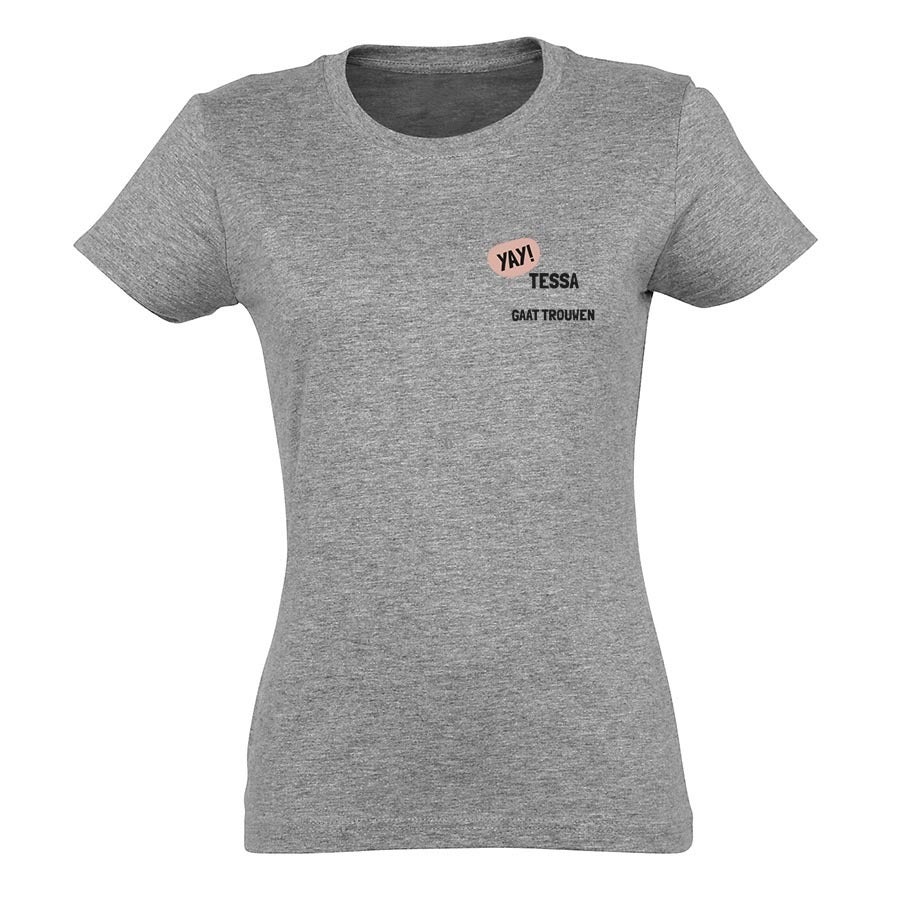T-shirt voor vrouwen bedrukken - Grijs - XXL