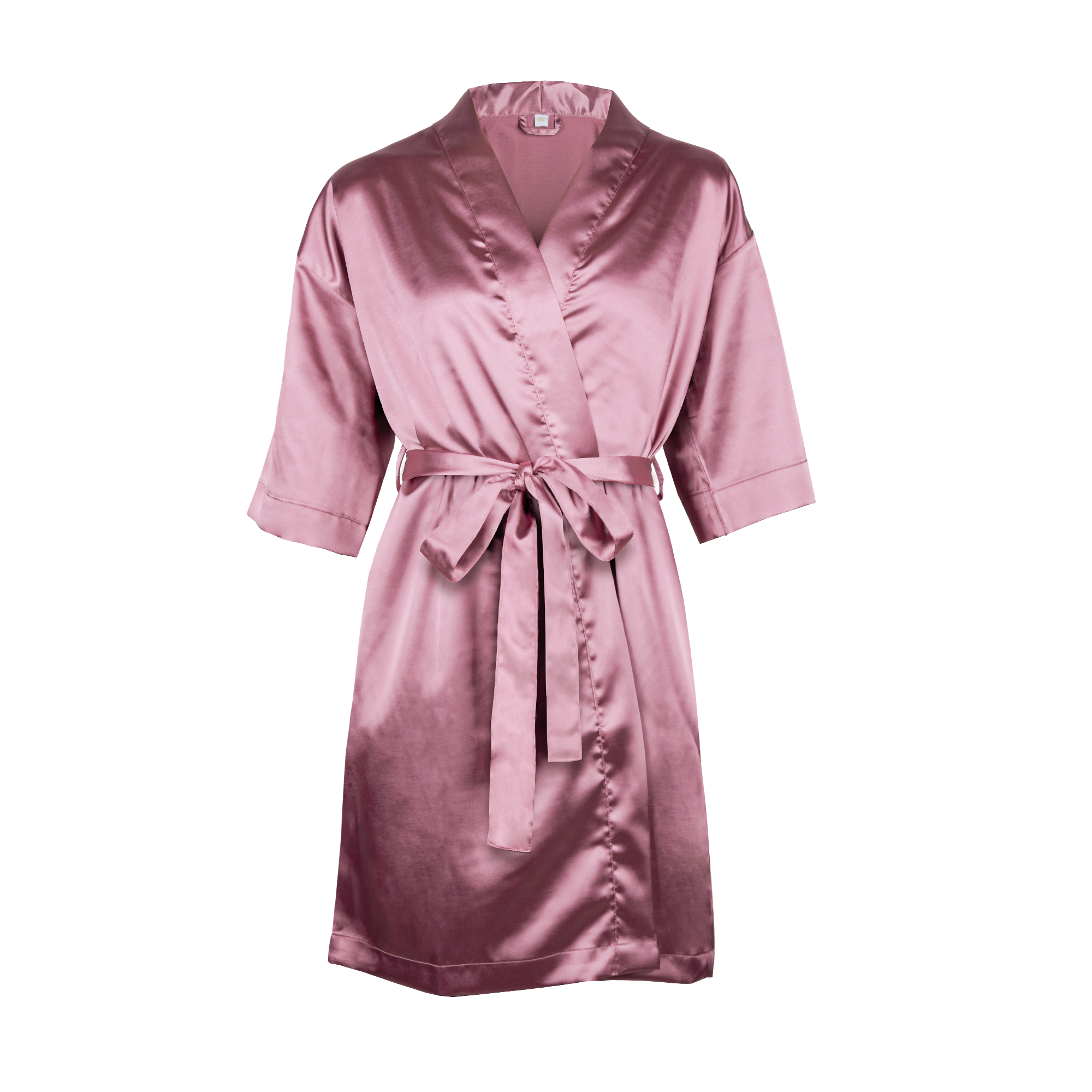 Personalisierbarer Kimono in Altrosa mit kurzen Ärmeln und Bindegürtel, um deine Liebsten zu überraschen