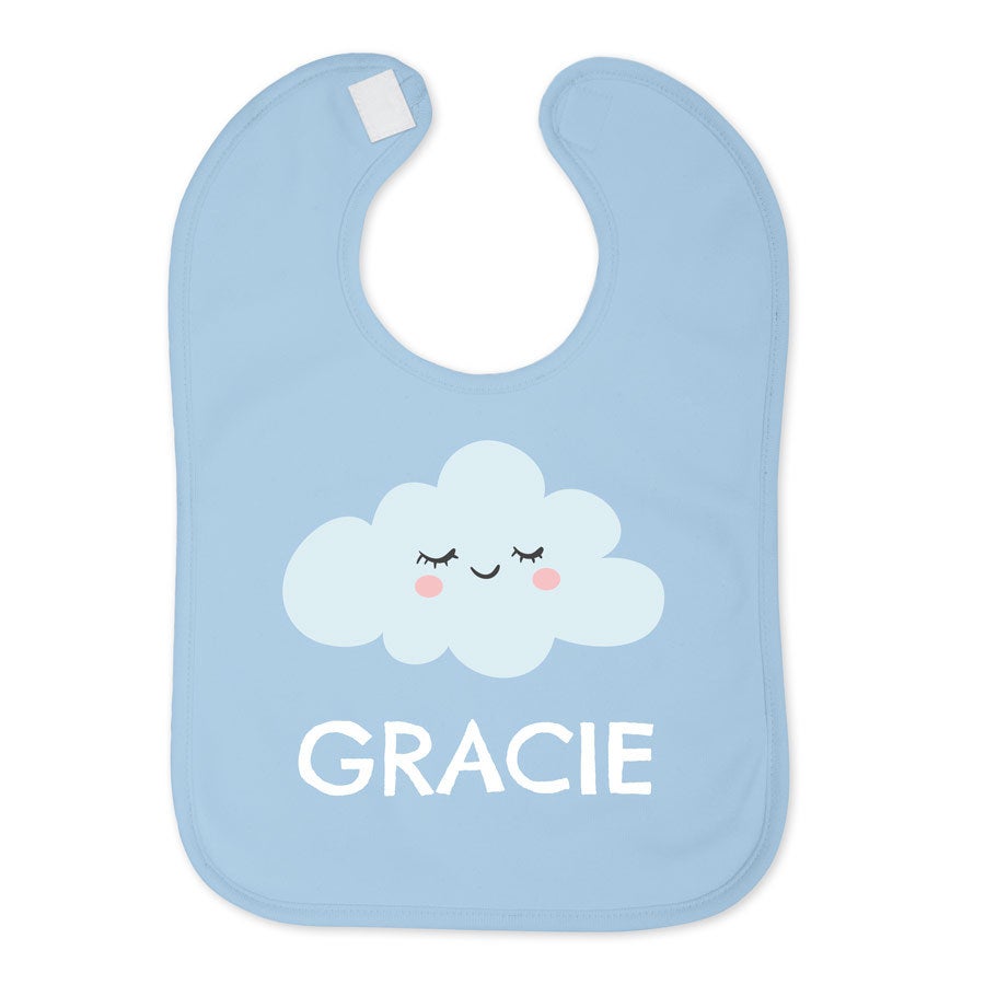 Personalised baby bib - Blue