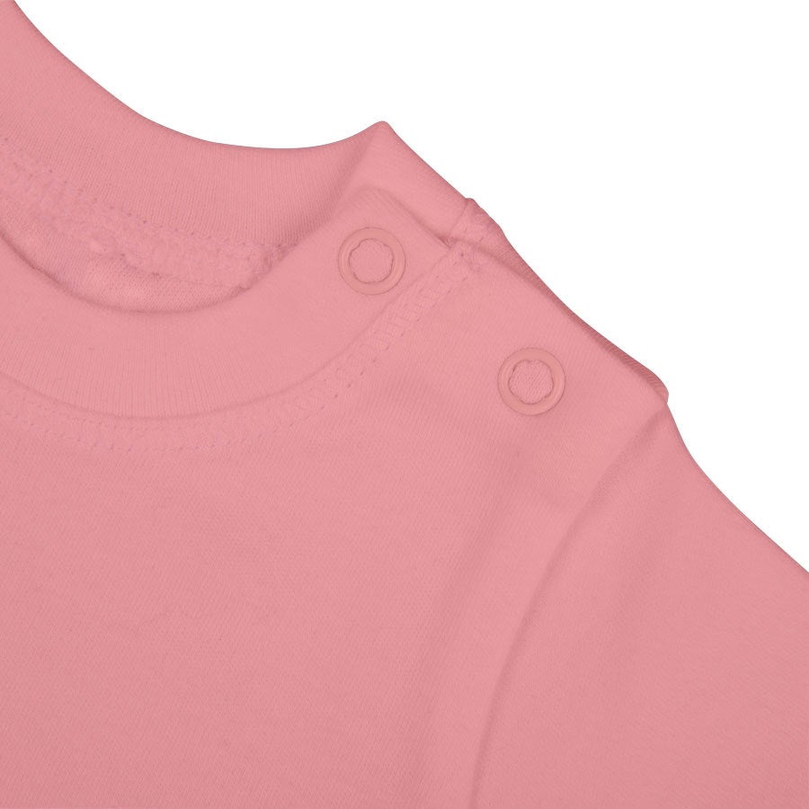 T-shirt bébé personnalisé - Manches courtes - Rose pâle - 62/68