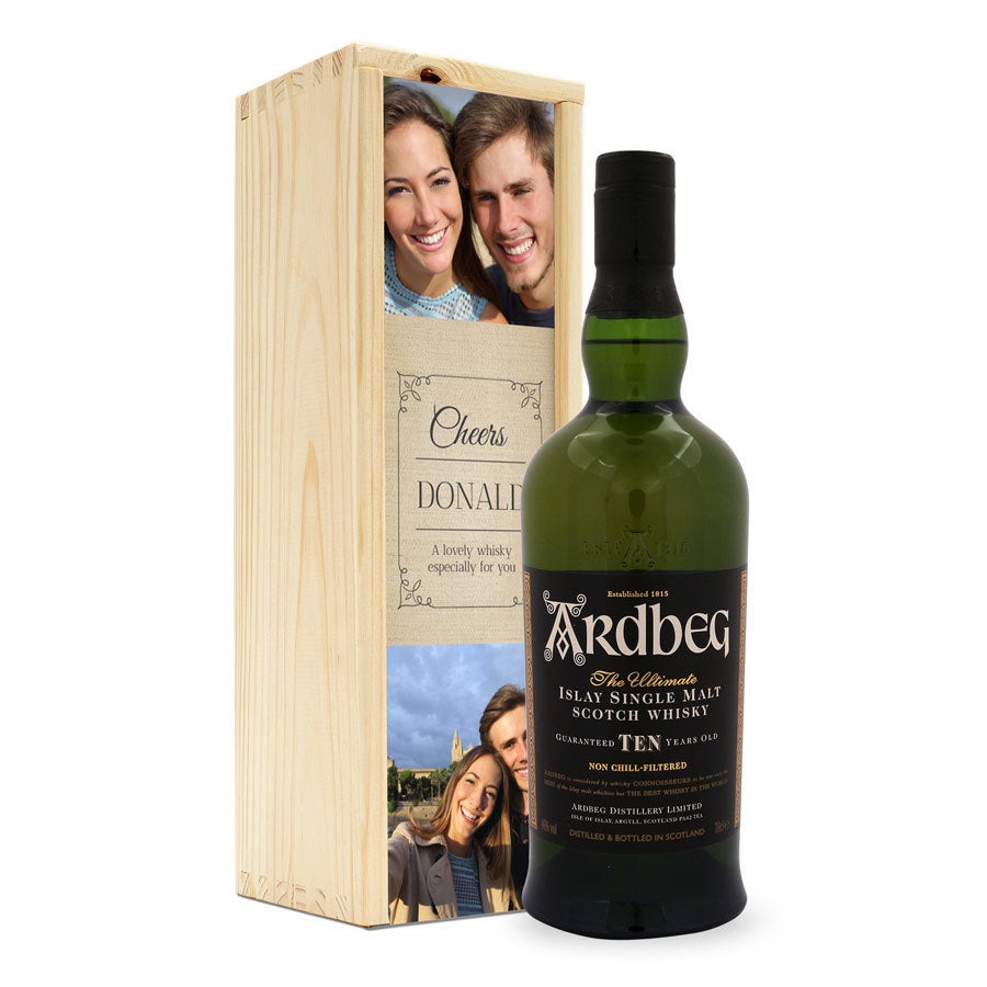 Whiskey in personalised case - Ardbeg 10 years