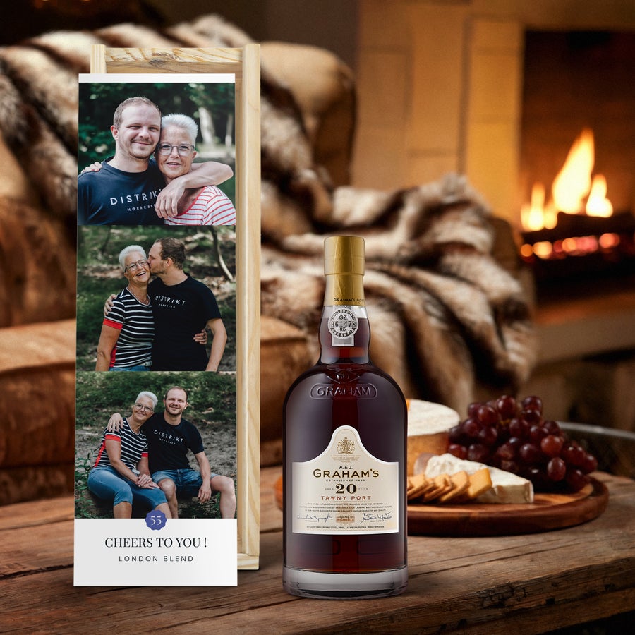 Graham's 20 Anni Maturo Bottiglia di Porto Tawny Graham's 20 anni in astuccio personalizzato con foto e testo