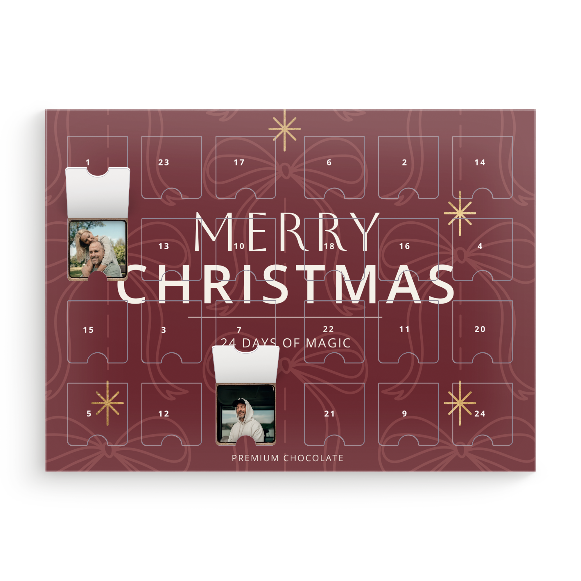 Calendar de Advent personalizat - Ciocolată cu fotografie