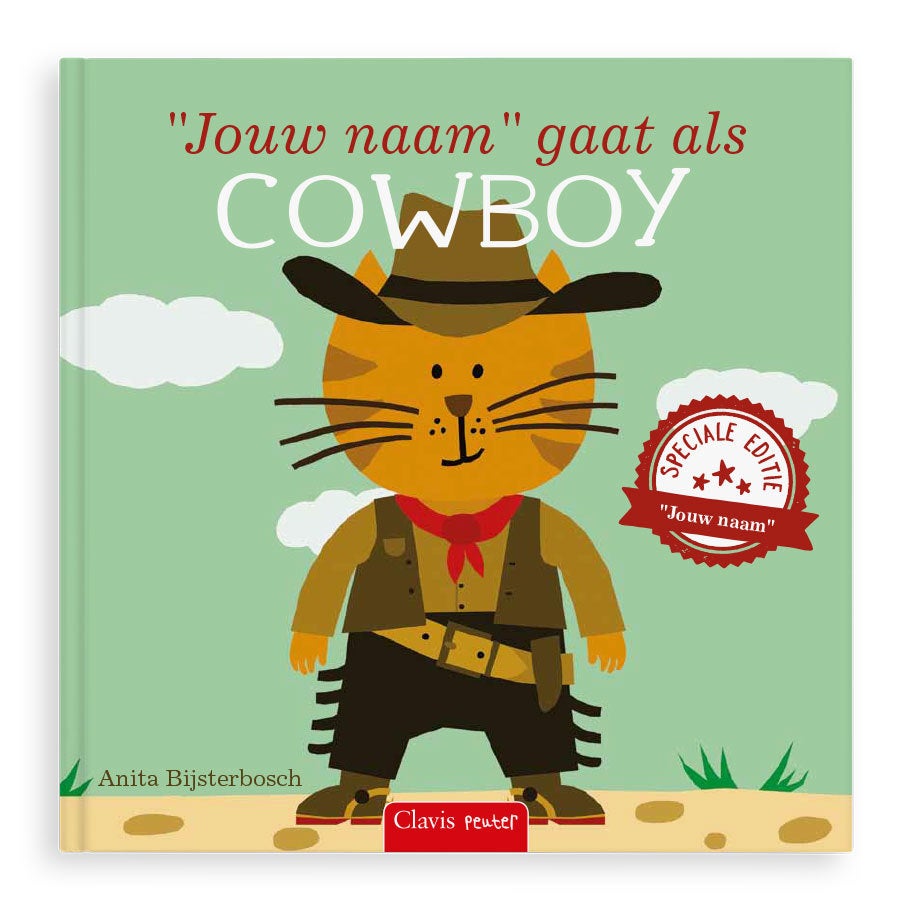 Boek met naam en foto - Ik ga als cowboy - Hardcover