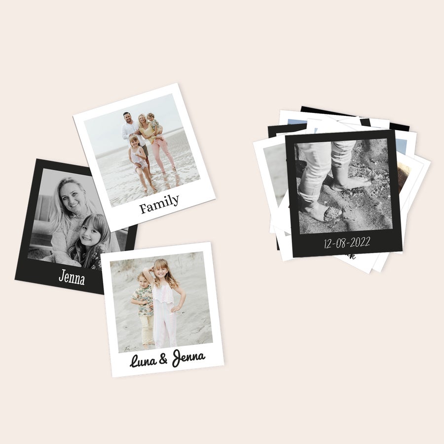 Fotos impressas: Retrô - Quadradas Fotos impressas em estilo retrô com fotos personalizadas da família e datas especiais