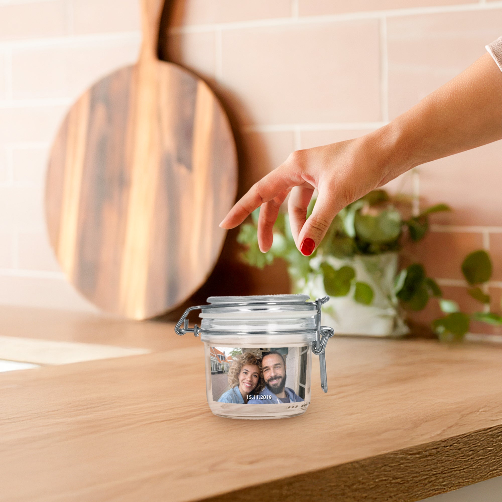 Glazen pot met deksel personaliseren - 200 ml