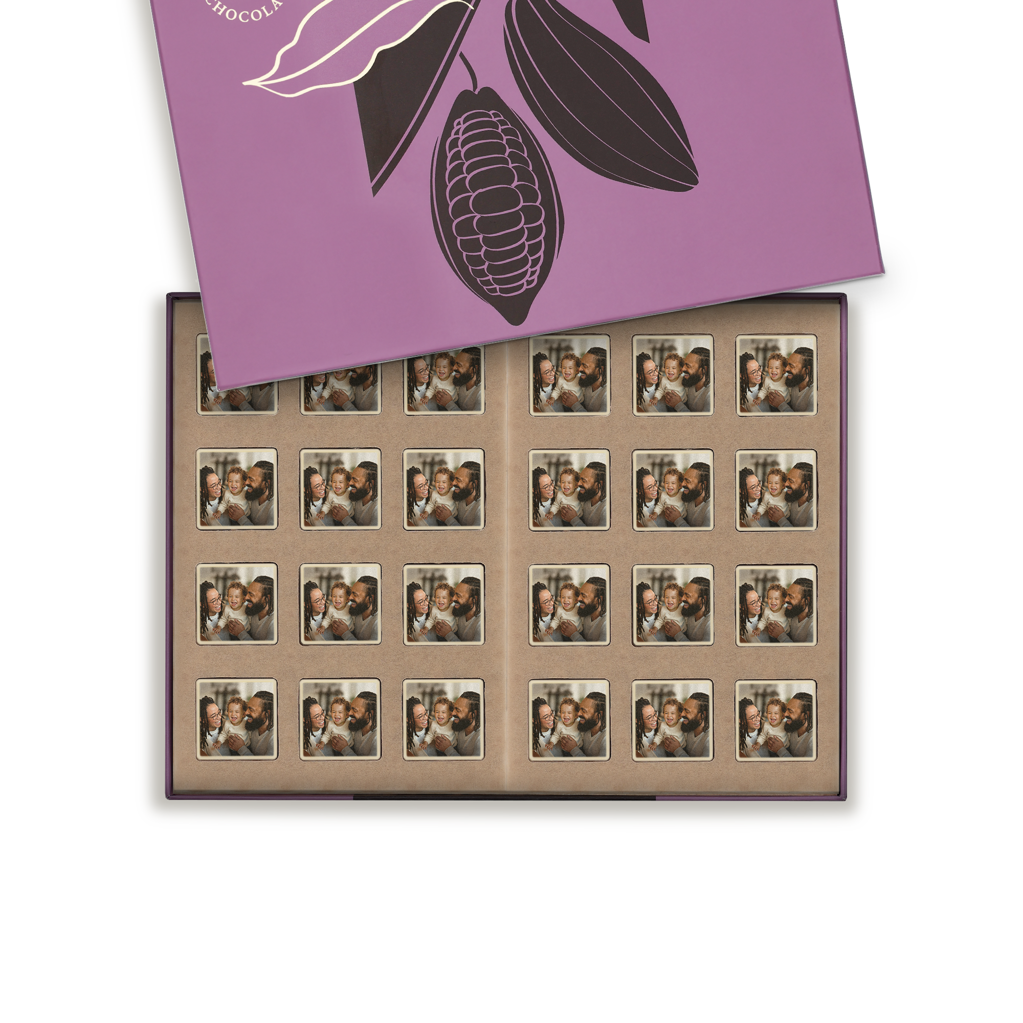 Chokolade med billede - Firkantet