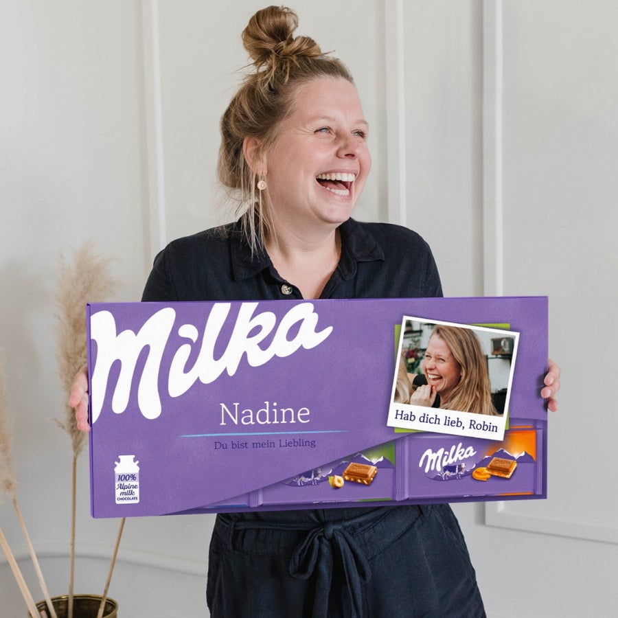 Riesen Milka Schokolade personalisieren mit Foto & Name