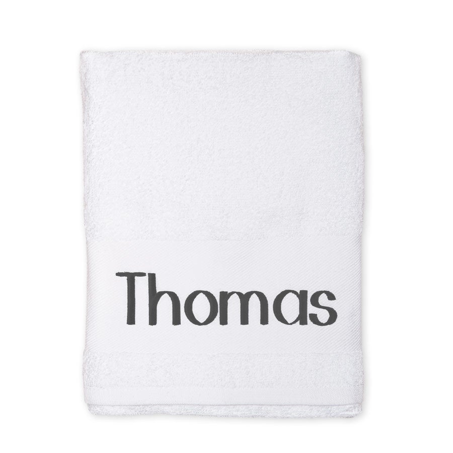 Embroidered towel - White