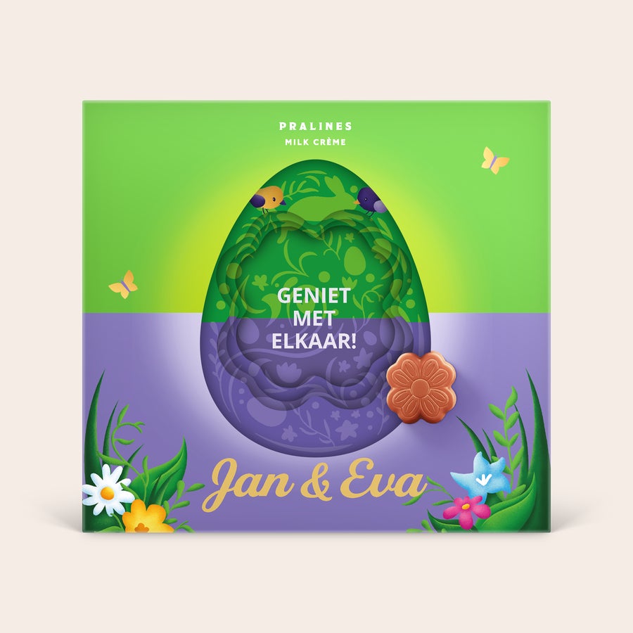 Milka 3D giftbox - Pasen Paasmagie Milka 3D giftbox gepersonaliseerd met