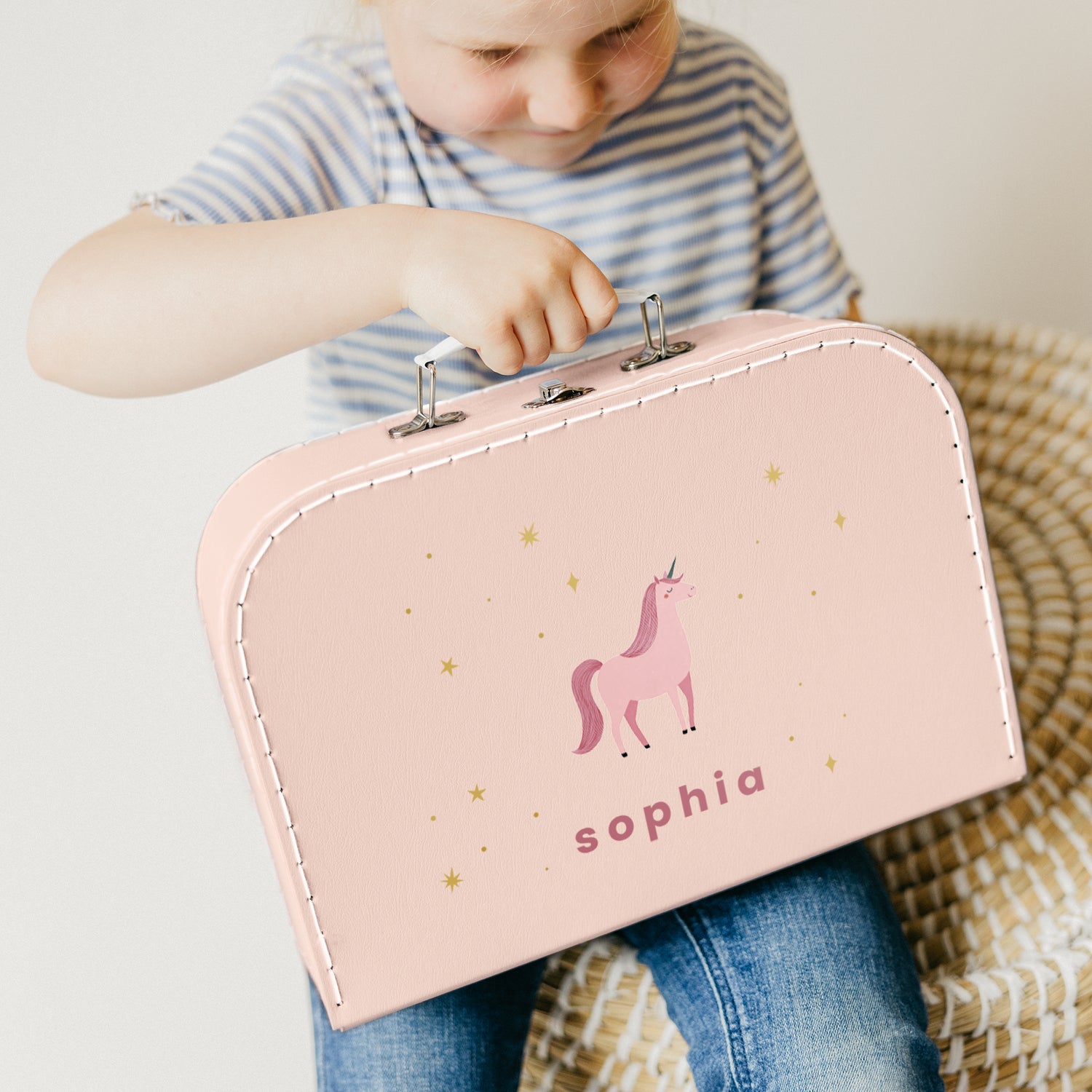 Personoitu lelumatkalaukku - Valkoinen - Suuri