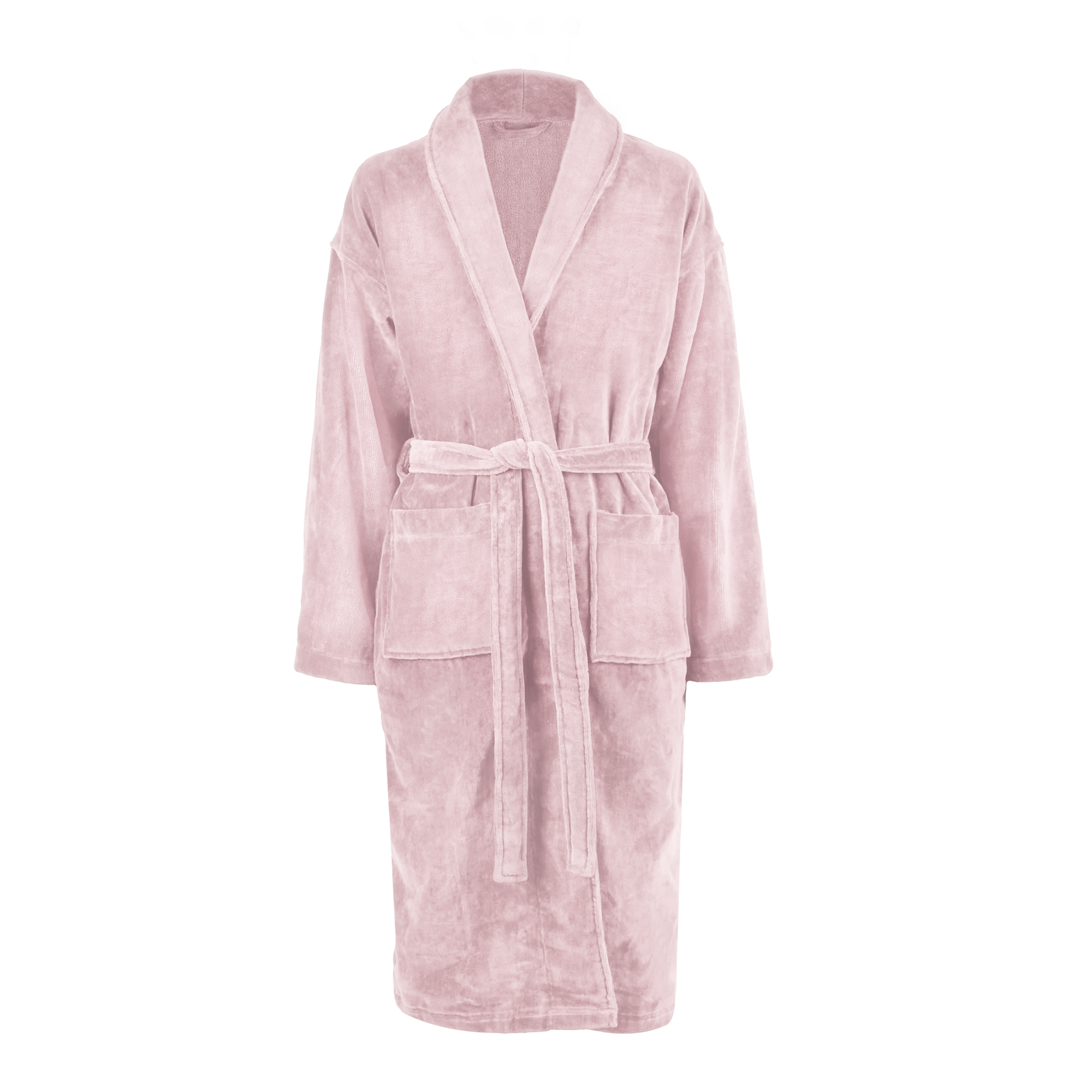 Peignoir personnalisé rose en coton avec ceinture, doux et confortable